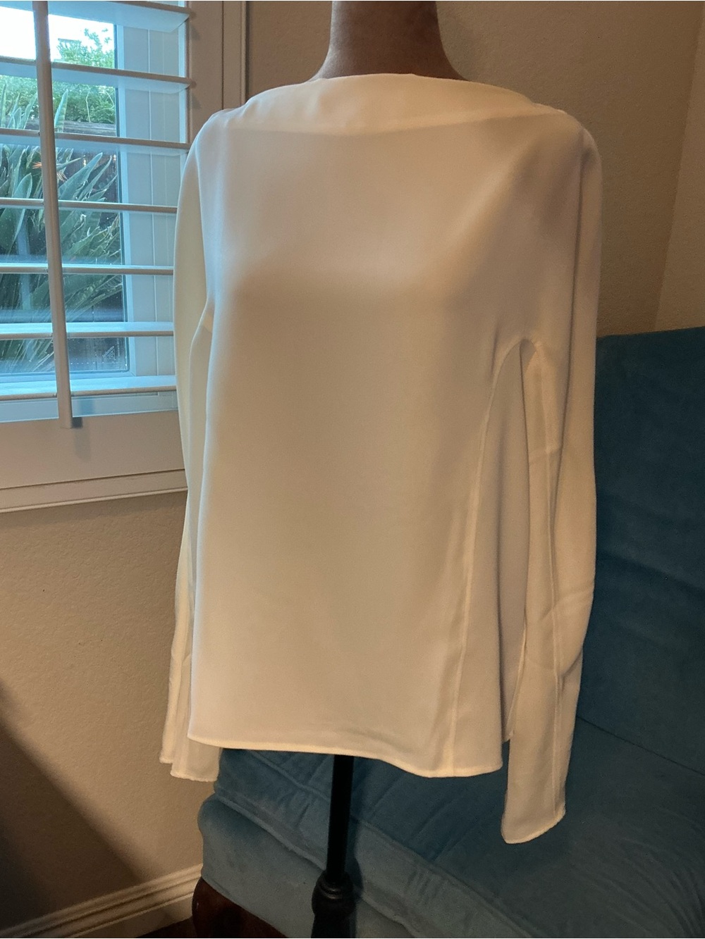 Calvin Klein Classic Ivory Long-Sleeve Women’s Blouse